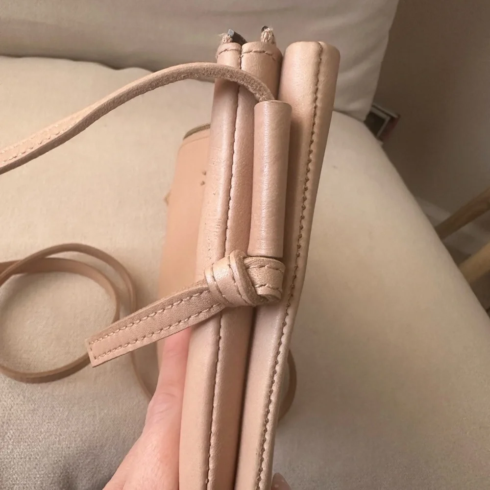 Madewell Knotted Crossbody Light Tan Real Leather.